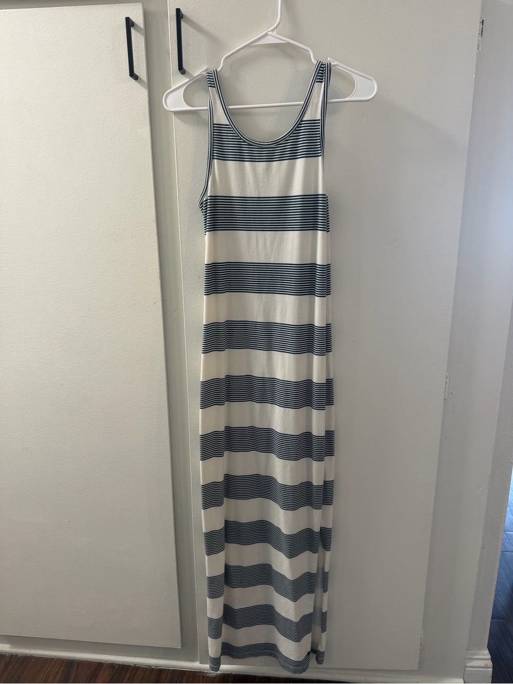 Roxy Striped Navy and White Tank Maxi Dress